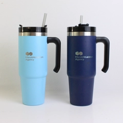 Lot of 2 SUS 304 Stainless Travel Mugs Advertising Marsh McLennan Agency