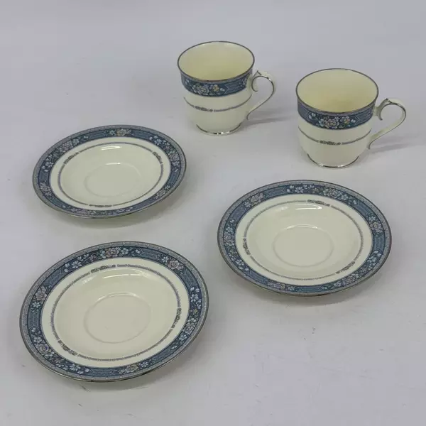 Lot of 3 Noritake Randolph 9721 Bone China Saucers With 2 Coffee Cups