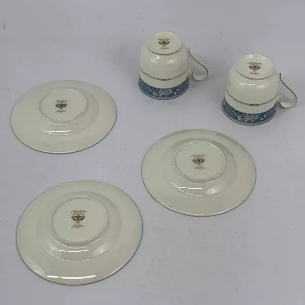 Lot of 3 Noritake Randolph 9721 Bone China Saucers With 2 Coffee Cups
