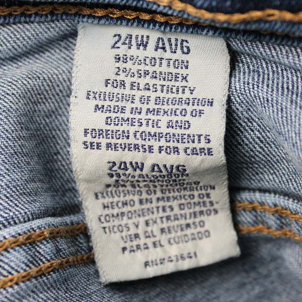 Faded Glory Women's 24W Blue Classic Stretch Tapered Jeans 