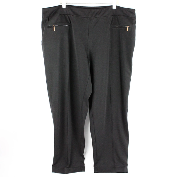 George Women's 3X Black Stretch Pull-On Dress Pant Tapered Leg 22W-24W