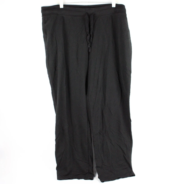 Hanes Women's XXL Black Straight Leg Sweatpants with Drawstring Waist