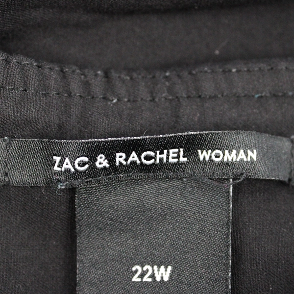 Zac & Rachel Women's 22W Black Pull-On Stretch Capris with Grommet Detailing 