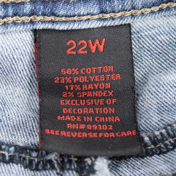 Earl Jean Women's 22W Light Wash Capris with Embroidered Rear Pockets