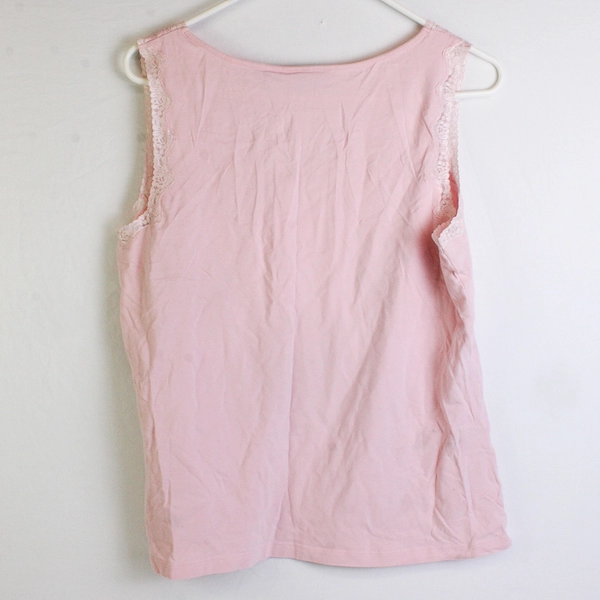 Croft & Barrow Stretch Pink Beaded W/ Lace Trip Sleeveless Cami Women's XL FLAW