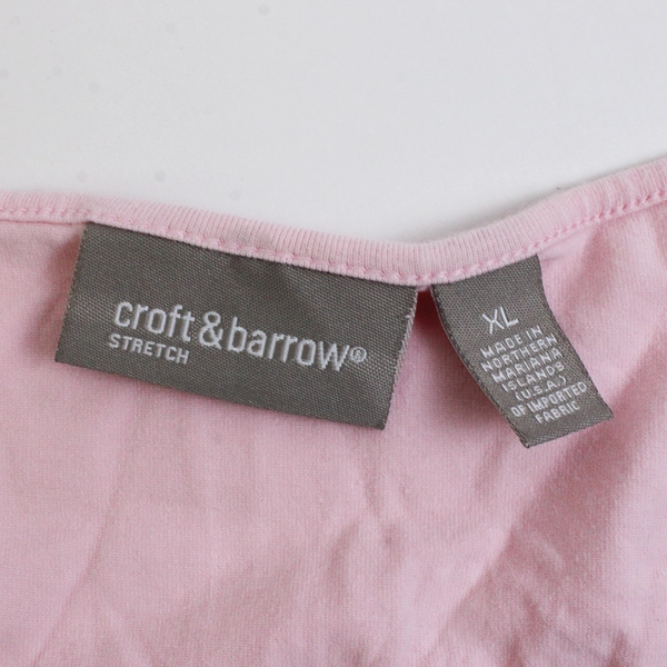 Croft & Barrow Stretch Pink Beaded W/ Lace Trip Sleeveless Cami Women's XL FLAW