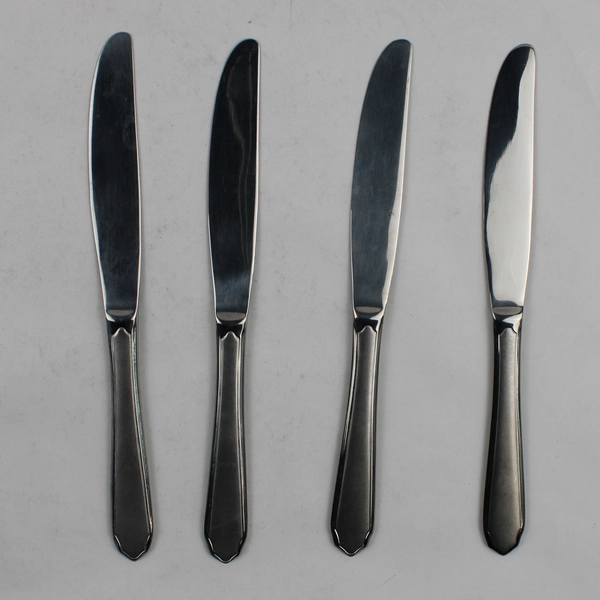 Lot Of 4 Hampton Silversmiths Quattro (Stainless) Flatware Dinner Knives 9.25"