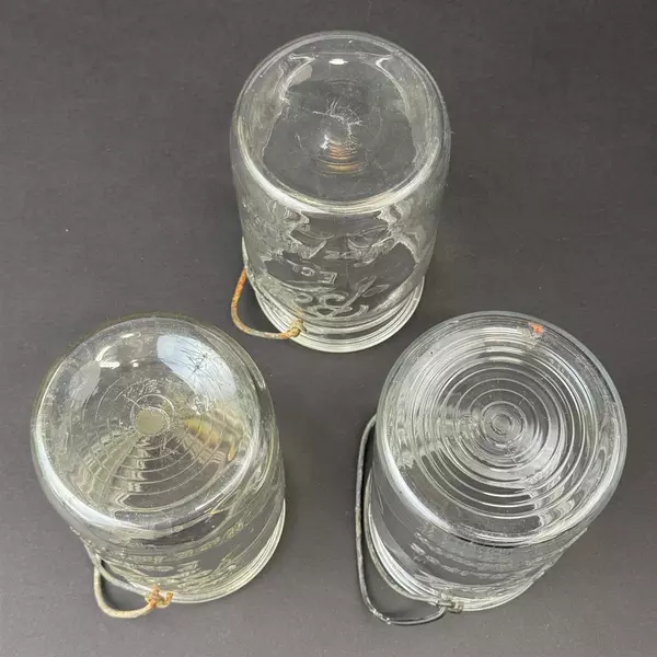 3 Vintage Ball Eclipse Wire Bail Wide Mouth Quart Glass Canning Jars No Lids