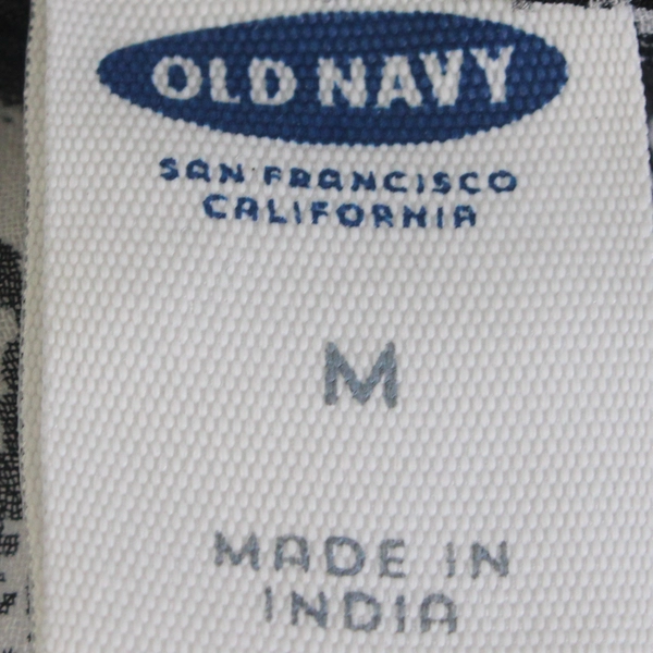 Old Navy Women's M Black and Gray Chiffon Sheer Blouse