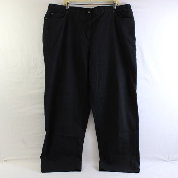 Ruby Rd. Women's 24W Black Elastic Waist Straight Leg Jeans