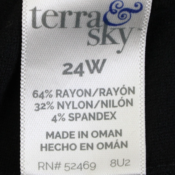 Terra & Sky Women's 24W Black Stretch Tapered Leg Jeggings