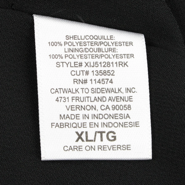 NWT Pleione Women's XL Black with Colorful Dots Tie V-Neck Blouse 