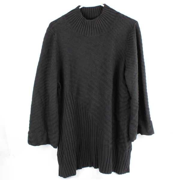 Charter Club Women's L Oversized Black Knit Turtleneck Sweater 