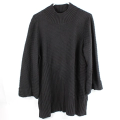Charter Club Women's L Oversized Black Knit Turtleneck Sweater 