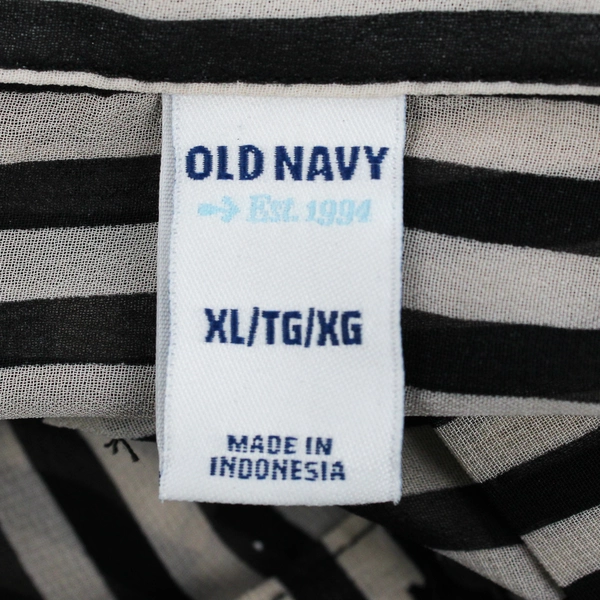 Old Navy Women's XL Striped Long Sleeve Sheer Button-Up Blouse