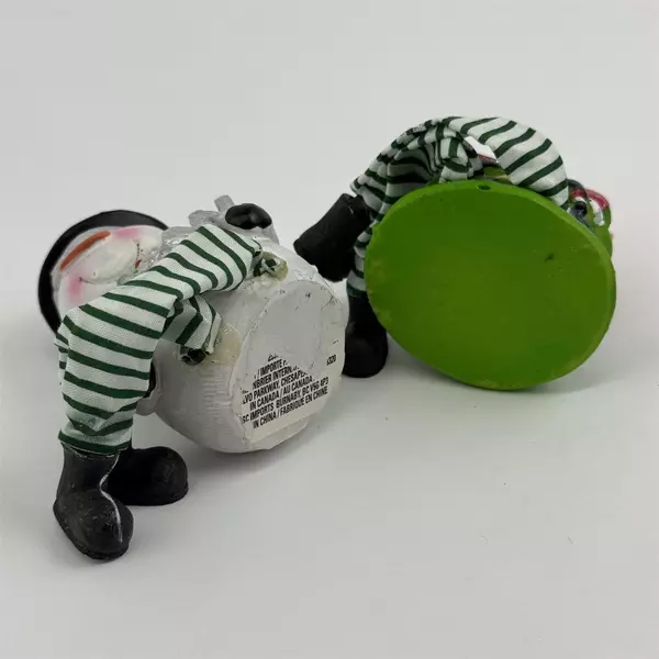 Lot of 2 Christmas Elf and Snowman Mantel Decorations 6" Hanging Accent