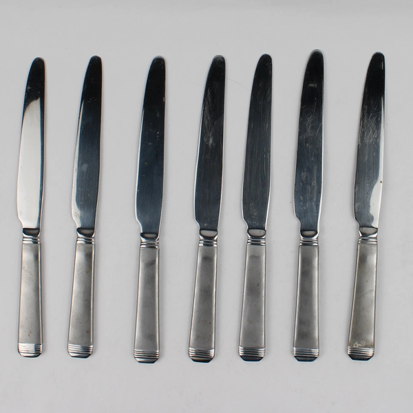 Lot Of 7 Martha Stewart Flatware MFS1 (Stainless) Dinner Knives 9" Long