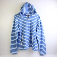 IZOD Movement Stretch Women’s 2X Blue and White Striped Zip Up Jacket
