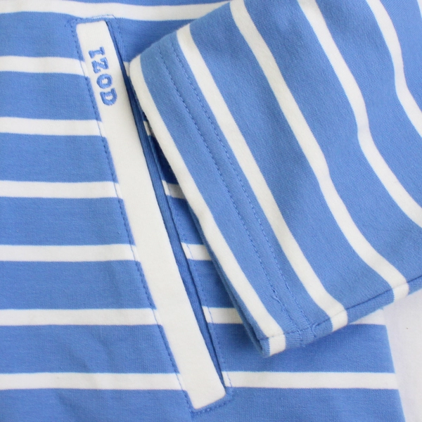 IZOD Movement Stretch Women’s 2X Blue and White Striped Zip Up Jacket
