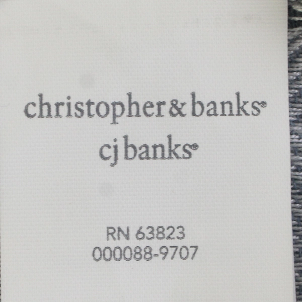 CJ Banks Women's One Size Blue and White Fringe Cardigan Cover Up