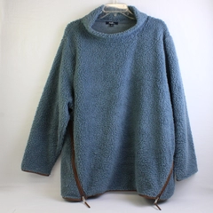 Angels Women's 2X Blue Fluffy Pullover Jacket with Zipper Details