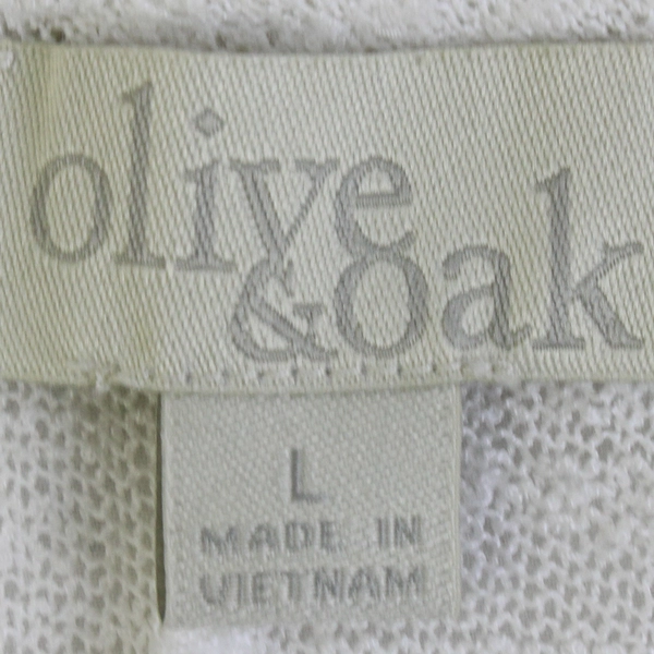 Olive & Oak Women's L White Knit Semi-Sheer Half Sleeve Top