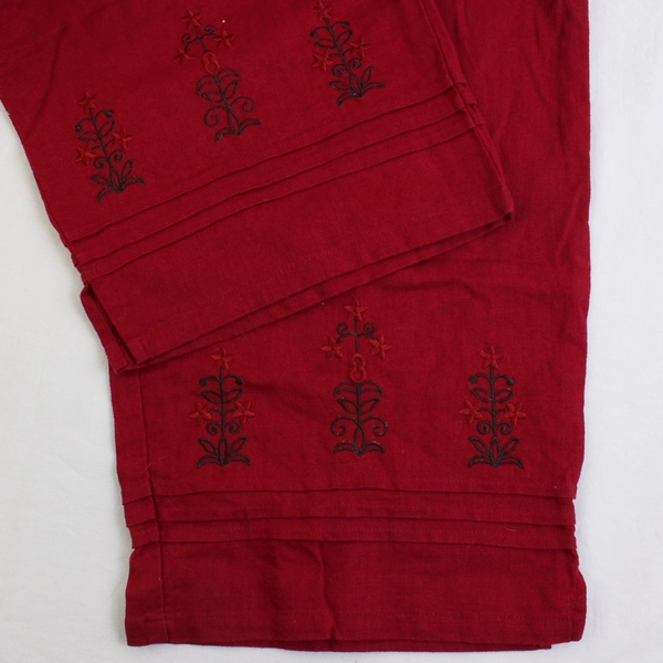 Sag Harbor Embroidered Red Linen/Cotton Capri Pants Women's Size S