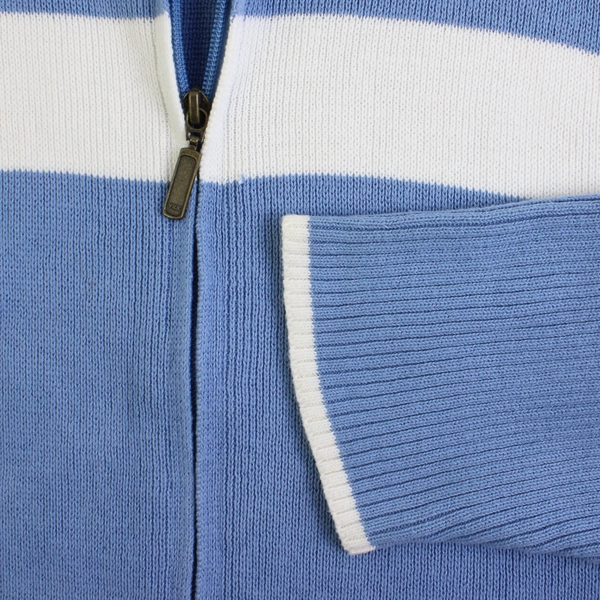 Great Northwest Clothing Company Women's 2X Blue White Zip Up Sweater