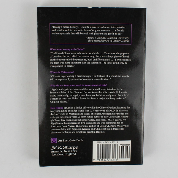 China A Macro History by Ray Huang A Turn of the Century Edition 1997 PB