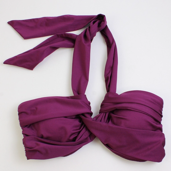 Seafolly Plum Purple Halter Bikini Top Women's Size 10