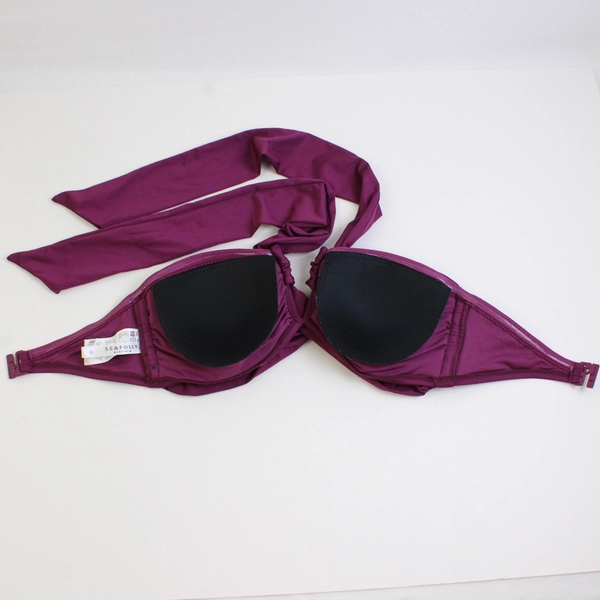 Seafolly Plum Purple Halter Bikini Top Women's Size 10