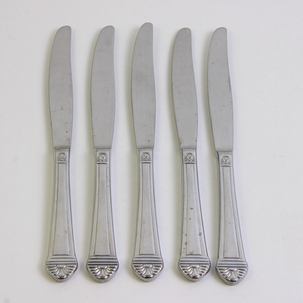 Lot Of 5 Libbey LYF7 (Stainless) Flatware Dinner Knives 9.5" Long