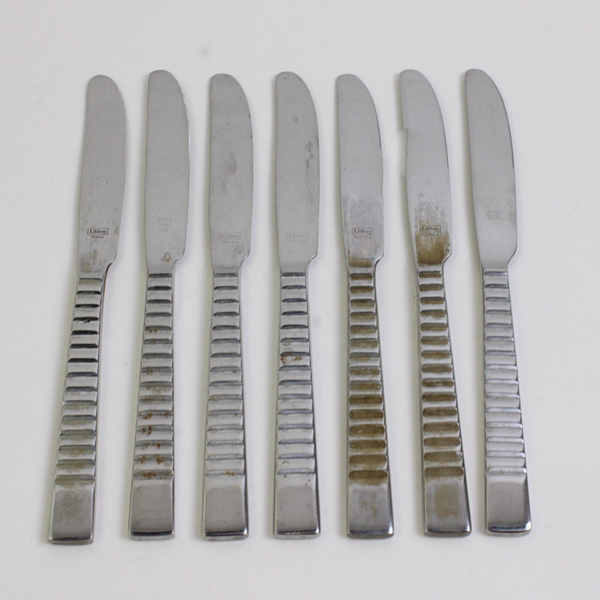 Lot Of 7 Libbey LYF5 (Stainless) Flatware Dinner Knives 8.75" Long