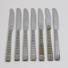 Lot Of 7 Libbey LYF5 (Stainless) Flatware Dinner Knives 8.75" Long