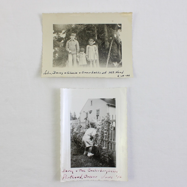 Lot of 5 Vintage 1940s Black and White Oregon Family Vacation Deckled Photos