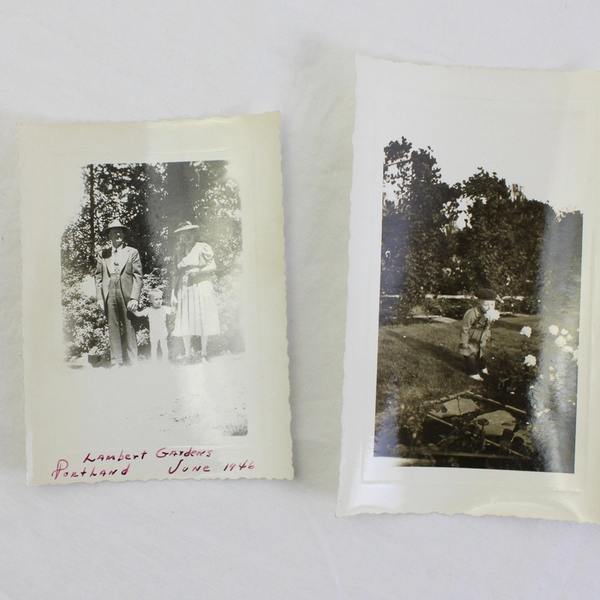 Lot of 5 Vintage 1940s Black and White Oregon Family Vacation Deckled Photos