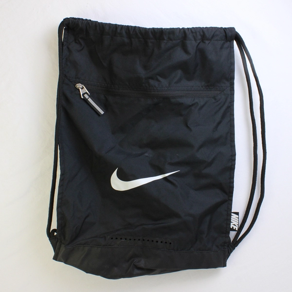 Nike Swoosh Black Drawstring Workout Gym Bag