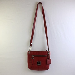 Tignanello Red Leather Crossbody Shoulder Bag, Carrying Strap & Metal Hardware