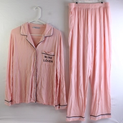 2 Pc Los Angeles Trading Company Pink Wine Lover Pajama Set Women's M/L