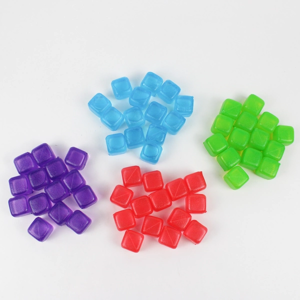 Urban Essentials 56 Colorful Reusable Plastic Ice Cubes With Resealable Bag