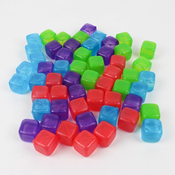 Urban Essentials 56 Colorful Reusable Plastic Ice Cubes With Resealable Bag