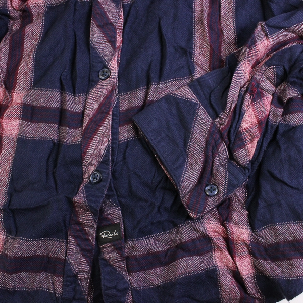  Rails Blue and Red Plaid Button-Up Shirt Women's Size Large