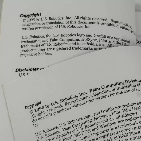 1996 US Robotics Pilot Desktop Computer And Palm Pilot Handbooks
