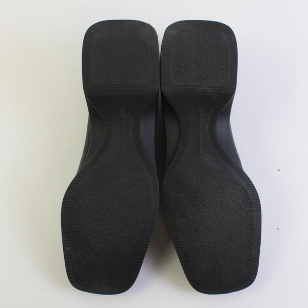 Rockport Solid Black Leather 2" Heeled Square Toed Pump Women's Size 9M