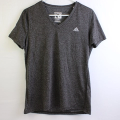 Adidas Dark Gray Short-Sleeve V-Neck Athletic T-Shirt Women's Size Large