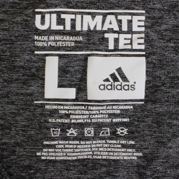 Adidas Dark Gray Short-Sleeve V-Neck Athletic T-Shirt Women's Size Large