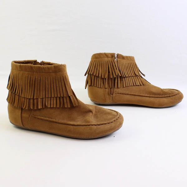 Arizona Jeans Co Moccasin Style Ankle Booties Brown Women's Size 7M