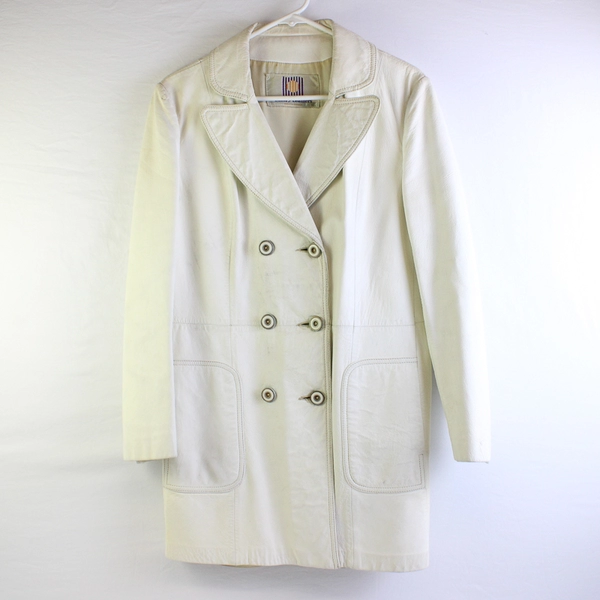 Lantry Leathers Women's M Ivory Lined Leather Jacket