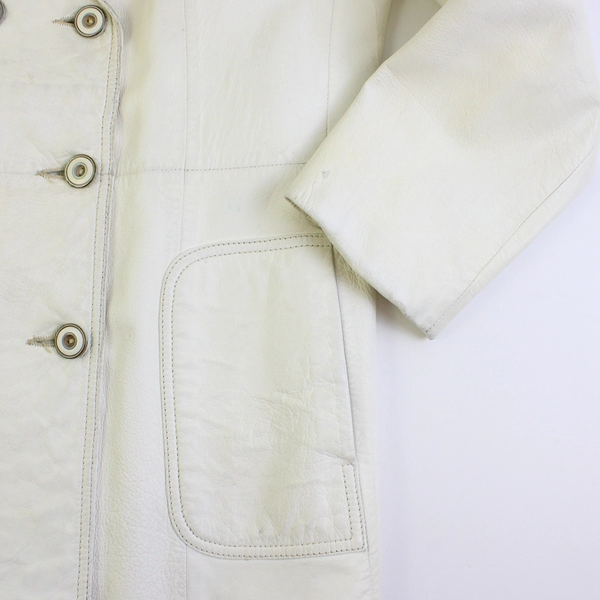 Lantry Leathers Women's M Ivory Lined Leather Jacket