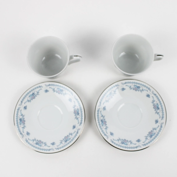 4 Pc Set Ekco International Winsford Flat Cups and Saucers